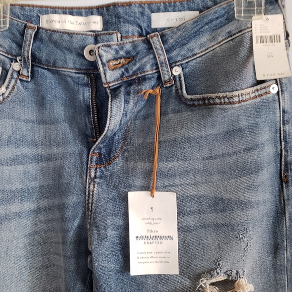 Anthropologie Embroidered PomPom Embellishment Jeans NWT - Picture 2 of 2